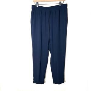 J. Crew navy blue elastic waist casual straight leg pants size 8 B115